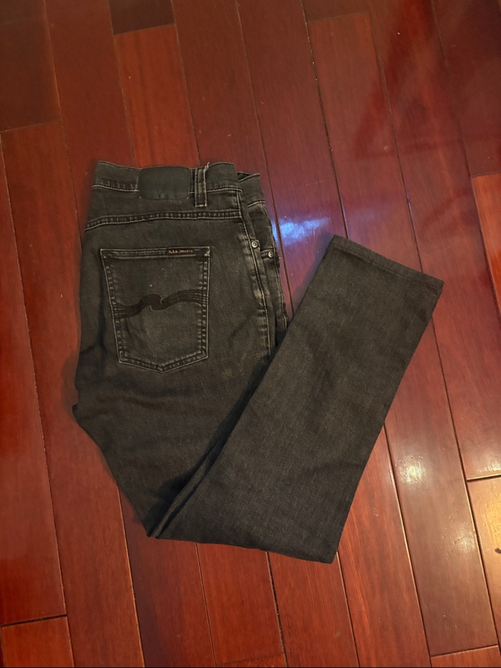 Nudie Jeans Men's Dark Gray “Stardust” Lean Dean Slim Jeans 33x30